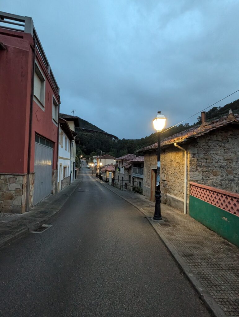 The road out of Salas to Tineo in the morning