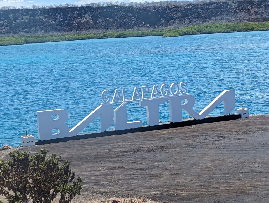 Baltra island sign