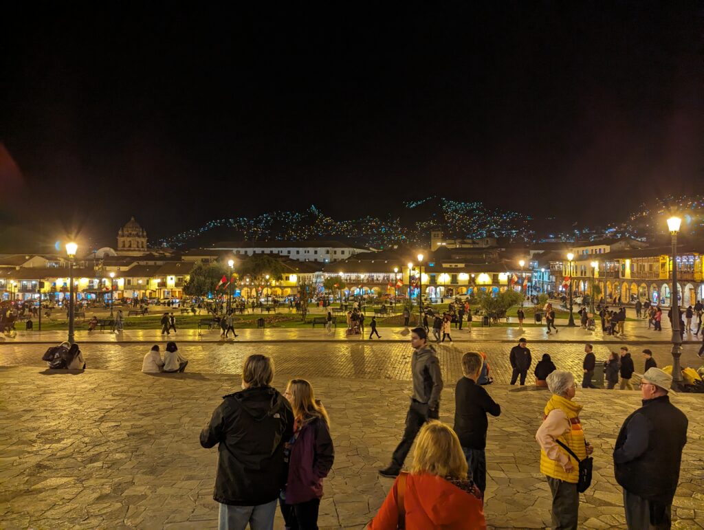 Plaza de Armas, night, Cuzco