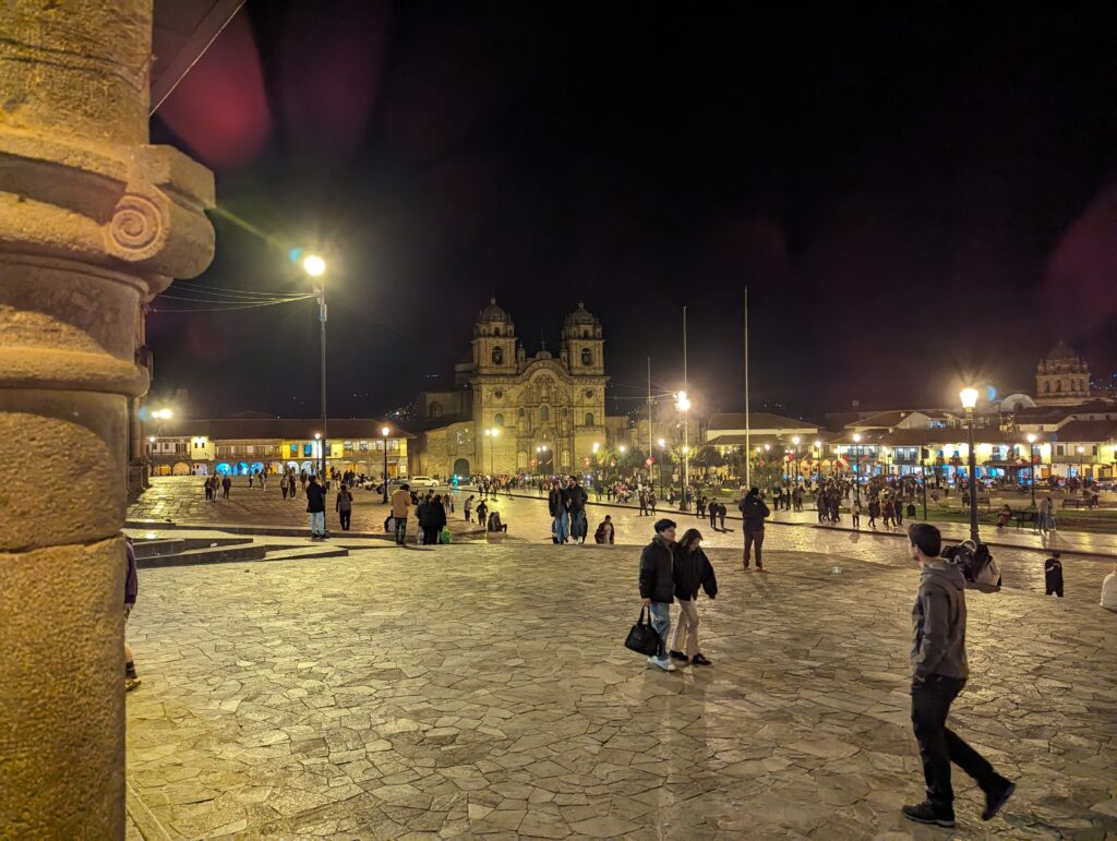 Plaza de Armas, night, Cuzco