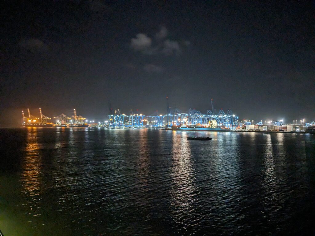 Colon port at night, Panama
