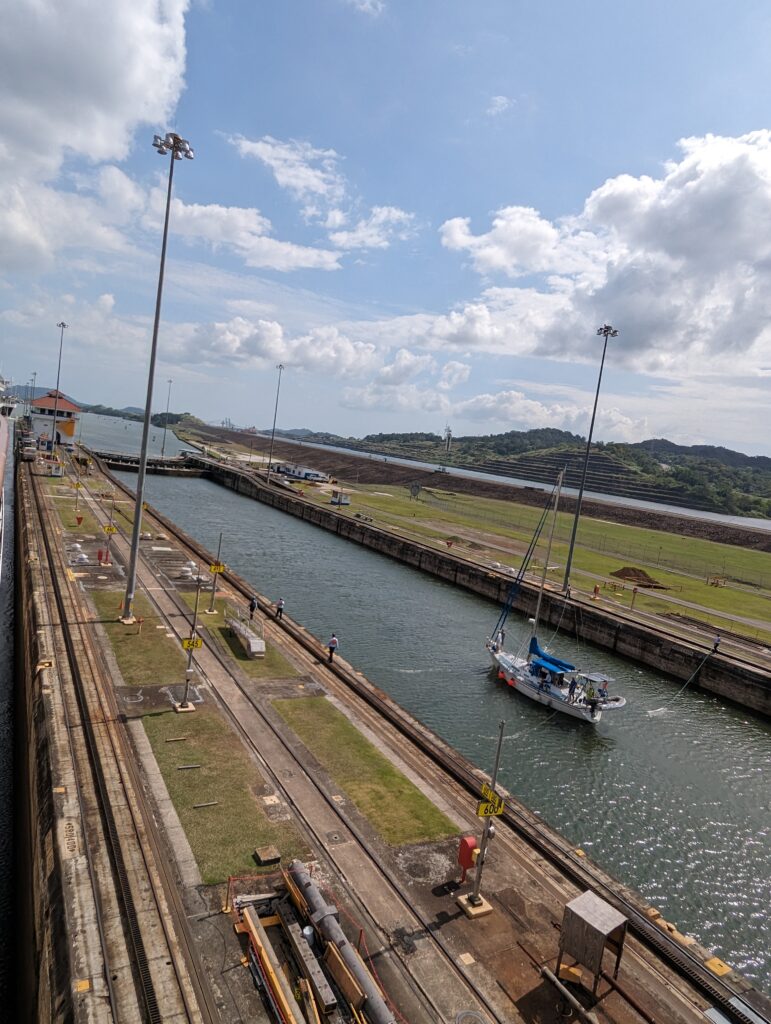 Sailboat on the Panama Canal
